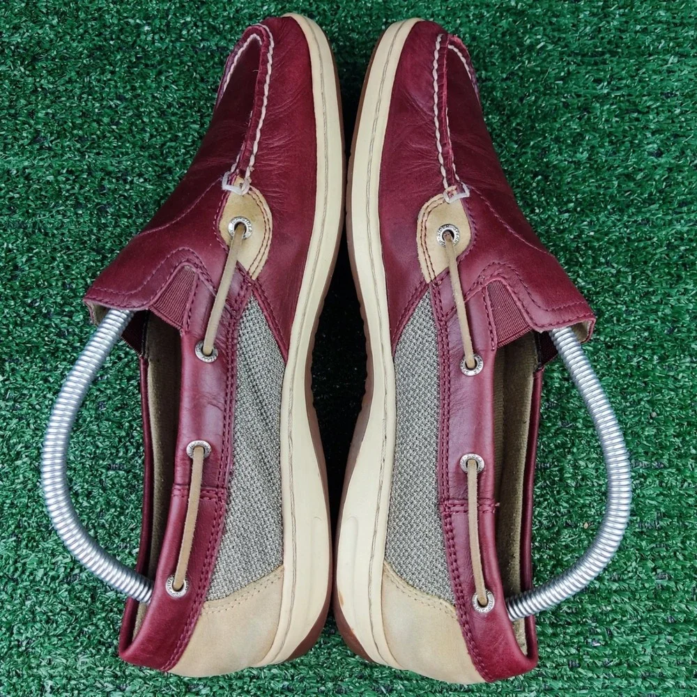 Sperry Boat Shoes Mens 10M Burgundy Billfish Slip On Loafers Leather 9617531